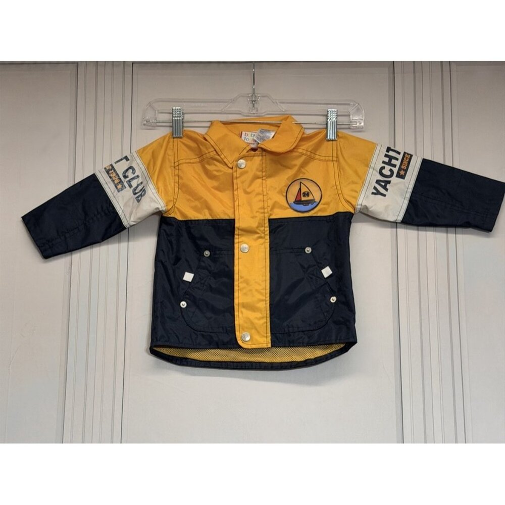 VTG Baby Togs Sailing Jacket 24 Months Yacht Club Navy Blue Yellow Sailboat